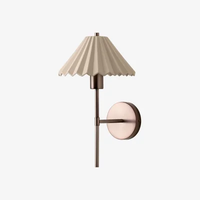 Industville Wycombe Ceramic Umbrella Pleated Wall Light - Natural