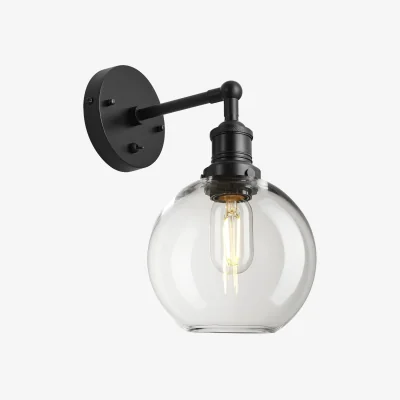 Industville Brooklyn Glass Globe Wall Light - 7 Inch