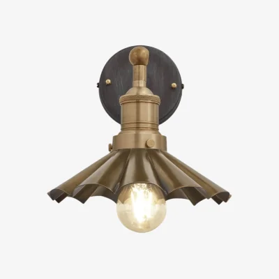 Industville Brooklyn Umbrella Wall Light - 8 Inch - Brass