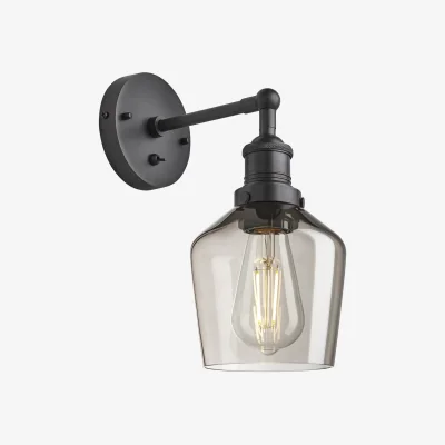 Industville Brooklyn Glass Schoolhouse Wall Light - 5.5 Inch