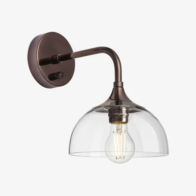 Industville Chelsea Glass Dome Wall Light - 8 Inch