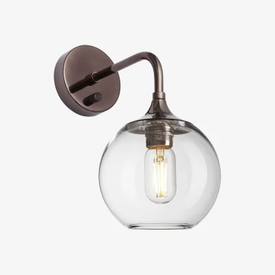 Industville Chelsea Glass Globe Wall Light - 7 Inch