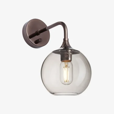 Industville Chelsea Glass Globe Wall Light - 7 Inch