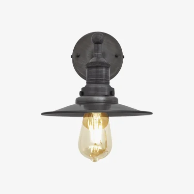 Industville Brooklyn Flat Wall Light - 8 Inch - Pewter