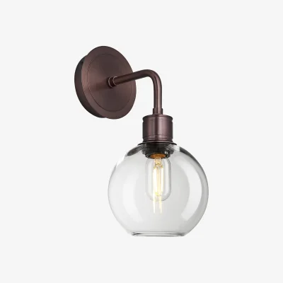 Industville Albany Glass Globe Single Wall Light - 7 Inch