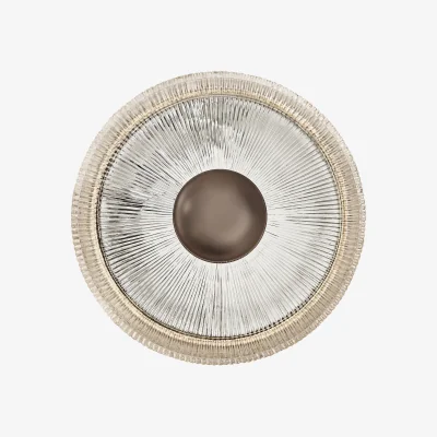 Industville Ribbed Glass Dish Wall Diffuser - 12 Inch - Clear