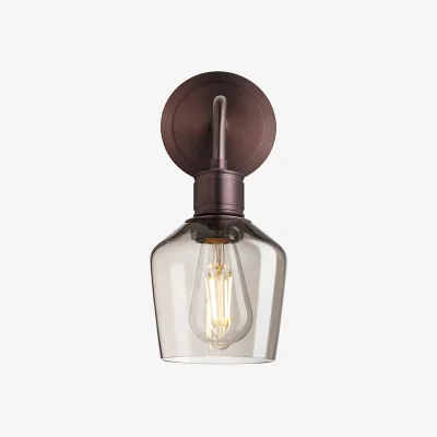 Industville Albany Glass Schoolhouse Single Wall Light - 5.5 Inch