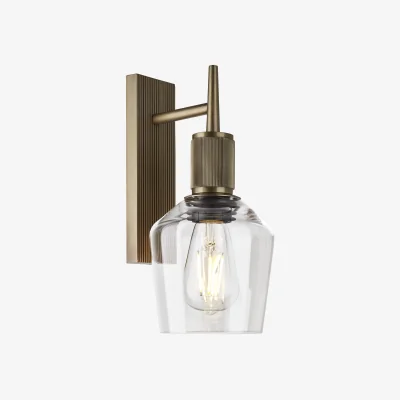 Industville Henley Glass Schoolhouse Wall Light - 5.5 Inch