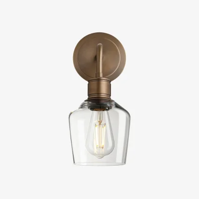 Industville Albany Glass Schoolhouse Single Wall Light - 5.5 Inch