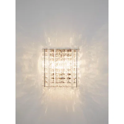 John Lewis John Lewis & Partners Dazzle Crystal Mirrored Wall Light, Clear
