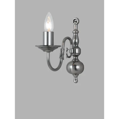 John Lewis Impex Flemish Single Arm Wall Light, Pewter
