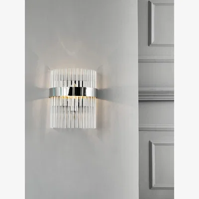 John Lewis Laura Ashley Alexa Wall Light, Clear/Polished Nickel