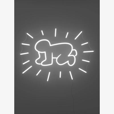 John Lewis Yellowpop Keith Haring  Radiant Baby Neon Sign, White