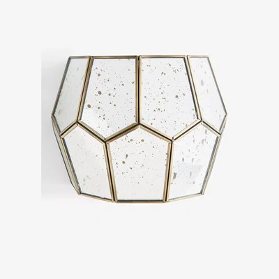 John Lewis John Lewis & Partners Romy Mirrored Glass Pentagon Wall Light, Metallic Silver
