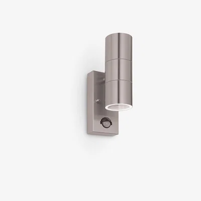 John Lewis John Lewis & Partners Strom LED PIR Outdoor Wall Light, Steel