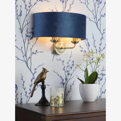 John Lewis Laura Ashley Sorrento 2 Arm Wall Light, Antique Brass