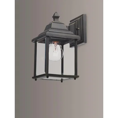 John Lewis Där Doyle Indoor/Outdoor Wall Light, Black/Gold