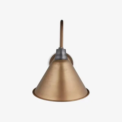 John Lewis Industville Swan Neck Cone Wall Light, Brass