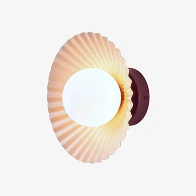 John Lewis houseof Flush Pleated Wall Light, Burgundy