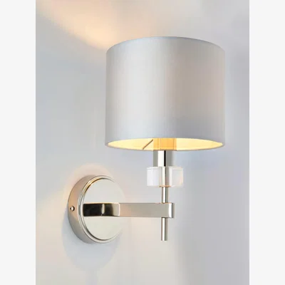 John Lewis John Lewis Greta Cut Glass Dimmable Wall Light, Dove Grey