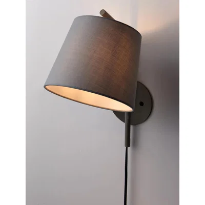 John Lewis ANYDAY John Lewis & Partners Harry Plug-In Wall Light, Grey