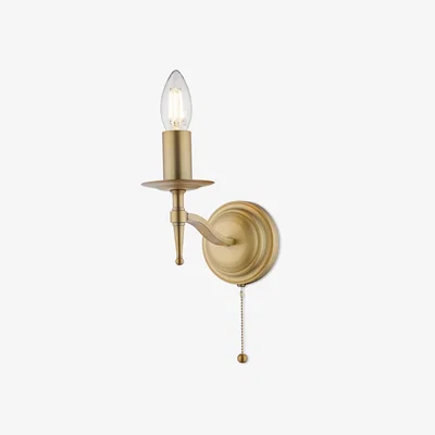 John Lewis English Heritage Marble Hill Single Wall Light, Metallic Brass