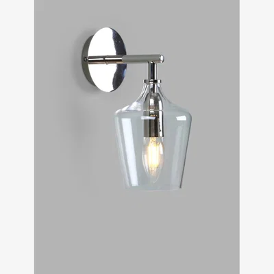 John Lewis Laura Ashley Ockley Glass Wall Light, Clear