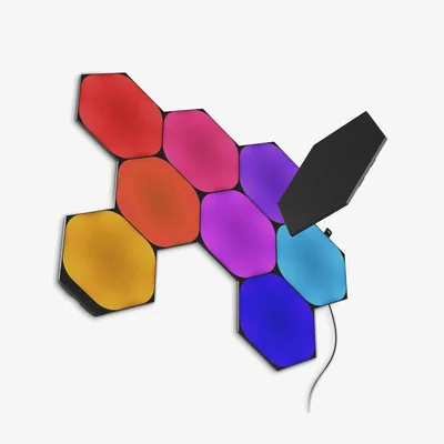 John Lewis Nanoleaf Shapes Ultra Black Hexagons Starter Kit, 9 LED Panels