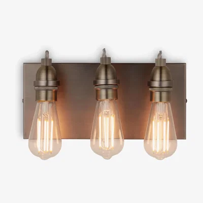 John Lewis John Lewis & Partners Bistro 3 Arm Wall Light, Antique Brass