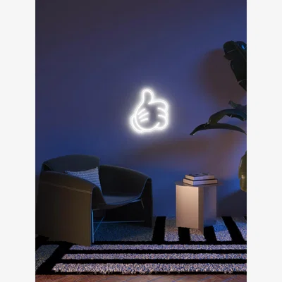 John Lewis Yellowpop Thumbs Up Large LED Neon Sign, White
