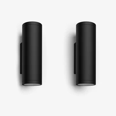 John Lewis Philips Hue White and Colour Ambiance Appear LED Smart Outdoor Wall Lights, Set of 2