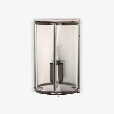 John Lewis Impex Orly 1 Light Half Lantern Wall Light, Satin Nickel