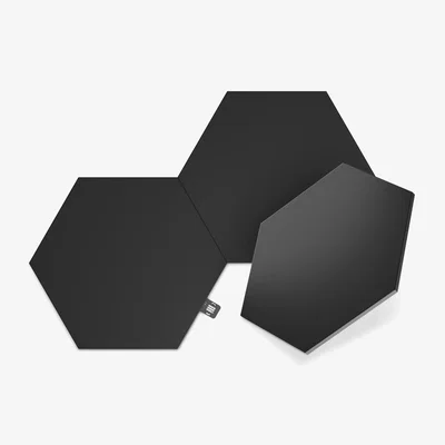 John Lewis Nanoleaf Shapes Ultra Black Hexagons Expansion Pack, 3 LED Panels
