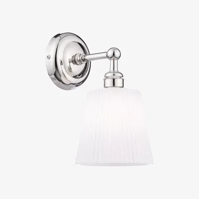 John Lewis Laura Ashley Callaghan Wall Light, Polished Nickel/White