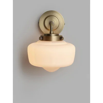 John Lewis John Lewis & Partners Schoolhouse Wall Light, Brass
