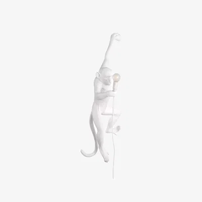 John Lewis Seletti Monkey Hanging Left Wall Light, White