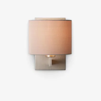 John Lewis Astro Olan Wall Light with Silk Shade, Nickel/Oyster