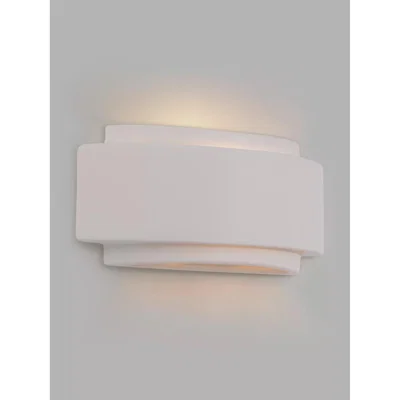 John Lewis John Lewis & Partners Curve Ceramic Wall Light, White