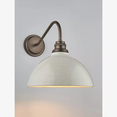 John Lewis John Lewis Bourton Crackle Ceramic Wall Light, White