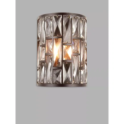John Lewis Bay Lighting Onyx Crystal Wall Light, Clear/Metallic Bronze
