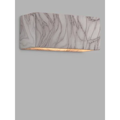 John Lewis John Lewis & Partners Marble Effect Ceramic Wall Light, Grey