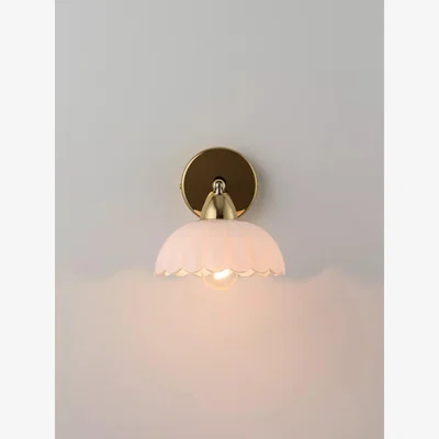 John Lewis houseof Flower Glass Sconce Adjustable Wall Light, Brass/White