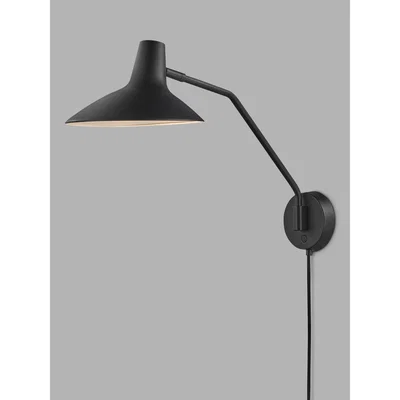 John Lewis Nordlux Darci Touch Wall Light, Black