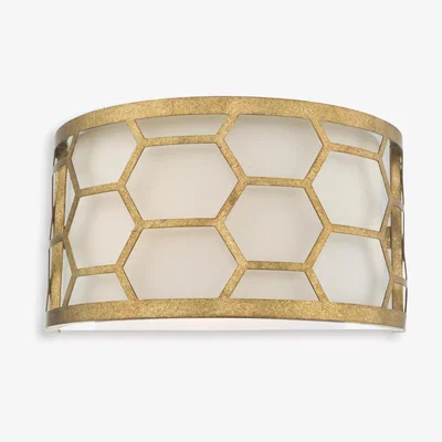 John Lewis Där Metal Hexagon Wall Light, Gold/Ivory