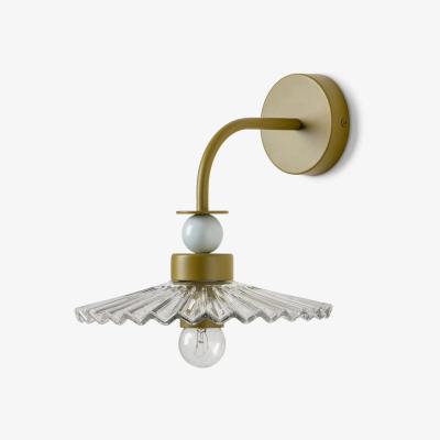 John Lewis houseof Ribbed Wall Light, Moss Green/Blue