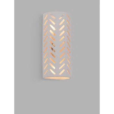 John Lewis John Lewis & Partners Herringbone Ceramic Wall Light, White
