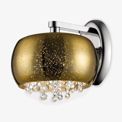 John Lewis Impex Luna 1 Light Crystal Wall Light, Gold