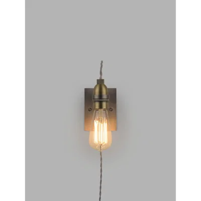 John Lewis John Lewis & Partners Bistro Plug-In Wall Light, Antique Pewter