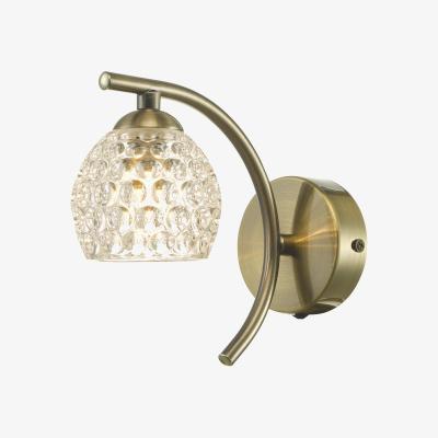 Knees dar lighting NAK0775-06 Nakita Wall Light Antique Brass With Dimpled Glass