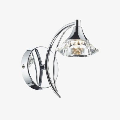 Knees dar lighting LUT0750 Luther Single Wall Bracket Polished Chrome Crystal